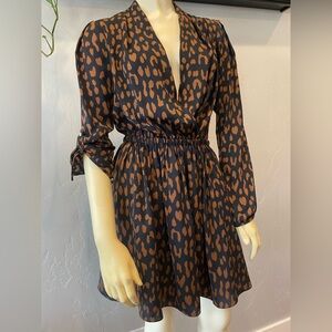 New women’s Rachel Roy, navy and tan printed dress size XS